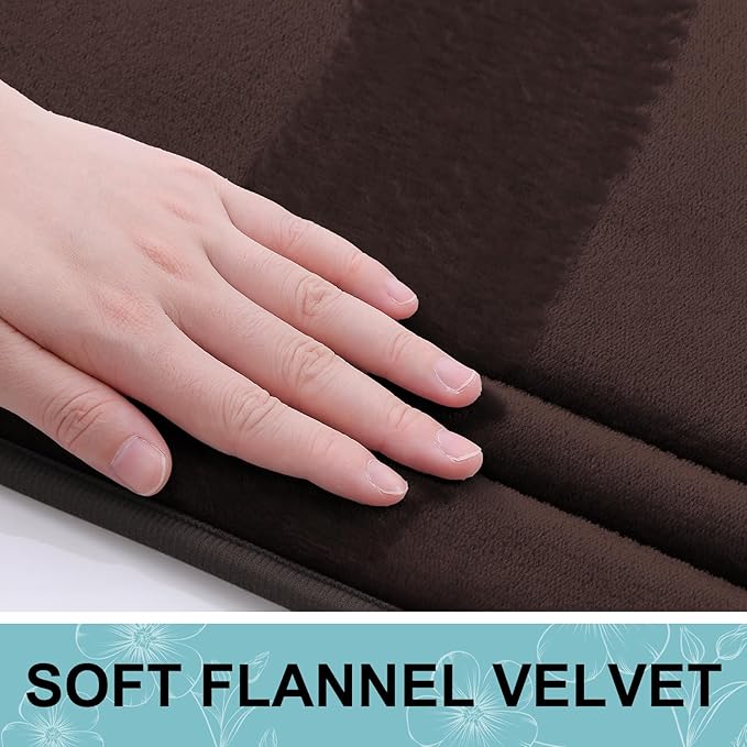Grandaily Memory Foam Bath Mat Rug 59x20, Ultra Soft, Non-Slip and Absorbent Bathroom Rugs, Machine Wash Dry, Comfortable Bath Carpet for Bathroom Floor, Tub and Shower, Brown