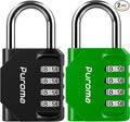 Puroma 2 Pack Combination Lock for Locker 4 Digit Outdoor Waterproof Padlock for School, Gym, Sports, Fence, Toolbox, Gate, Case, Outdoor, Hasp Storage, Cabinets(Green & Black)
