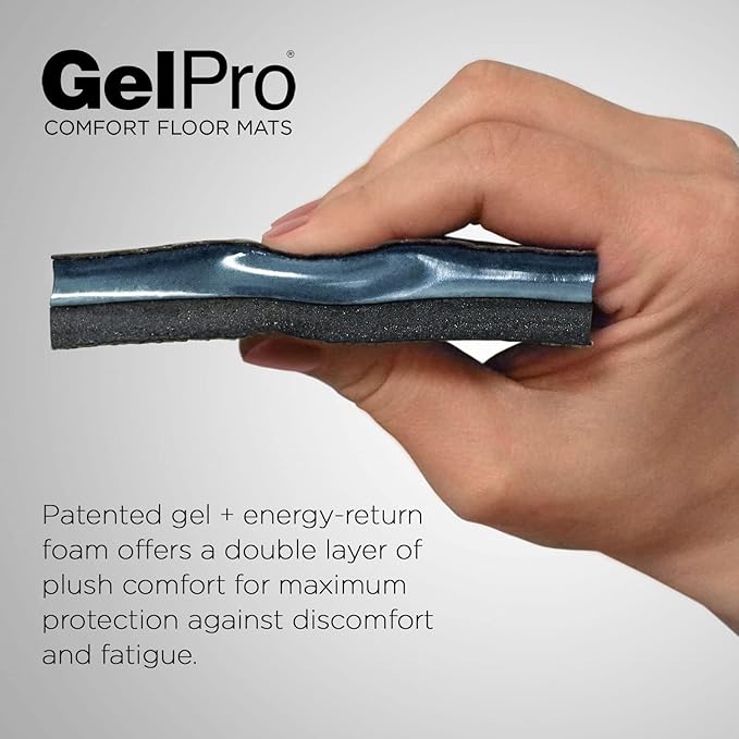 GelPro Elite Premier Anti-Fatigue Kitchen Comfort Floor Mat, 20x48, Lattice Light Grey Stain Resistant Surface with Therapeutic Gel and Energy-Return Foam for Health & Wellness
