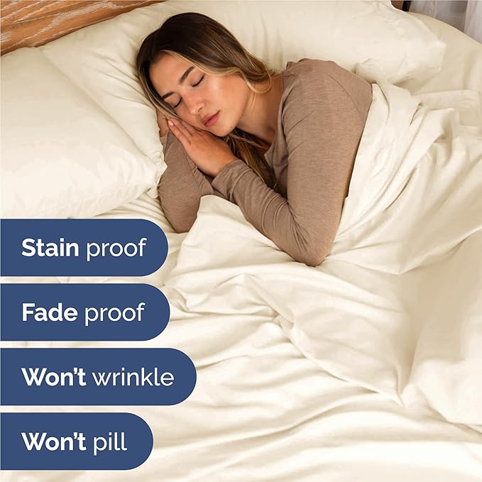 King 6 Piece Sheet Set - Cooling and Breathable Bed Sheets - Hotel Luxury Bed Sheets for Women, Men, Kids & Teens - Bedding with Deep Pockets & Easy Fit - Soft and Wrinkle Free - King Off White Sheets