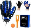 Rehabilitation Robot Gloves, Finger Exerciser for Stroke Recovery Hand Glove Equipment Hand Function Rehabilitation, Adjustable Strength and Supports USB Charging (blue, L - Left Hand)