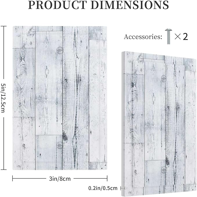 Light Switch Cover Plate Vintage Grey White Wood Grain 1 Gang No Device Blank Electrical Wall Plates Faceplate Decorative Switch Plate for Farmhouse Bathroom Decor