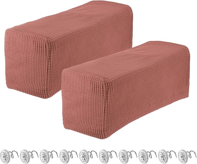 uxcell 2pcs Stretch Armrest Covers for Chairs/Sofas, Couch Arm Covers with Twist Pin, Furniture Protector Slipcovers Red