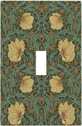 Decorative Light Switch Cover William Morris Floral Vintage Flowers Pattern 1 Gang Single Toggle Device Electrical Faceplate Switchplates Decorator Outlet Wall Plate for Bedroom living Room Decor