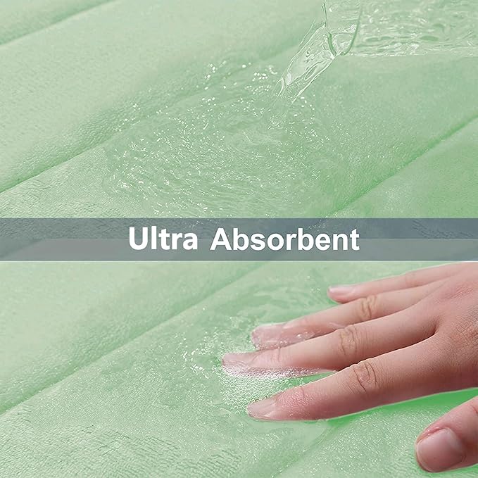 Buganda Memory Foam Bath Mat, 47" x 24", Ultra Soft and Non-Slip Bathroom Rugs, Water Absorbent and Machine Washable Bath Rug Runner for Bathroom, Shower, and Tub, Sage Green