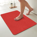 Christmas Bath Mat, Bathroom Rugs Non Slip Washable Thin Absorbent Quick Dry Bath Mat Fits Under Door Bathroom Floor Mat Perfect for Bath, Shower, or Sink 20"x48" Red