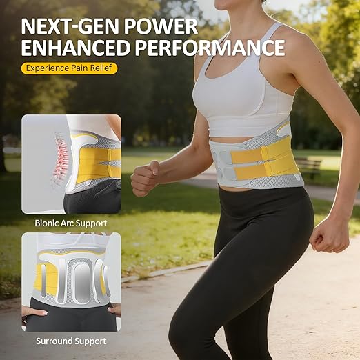 Back Brace for Men Lower Back Pain Relief, Breathable Back Support Brace for Women, Adjustable Lumbar Support Belt for Herniated Disc, Sciatica, Scoliosis Pain Relief (L:30.5"-41.3")
