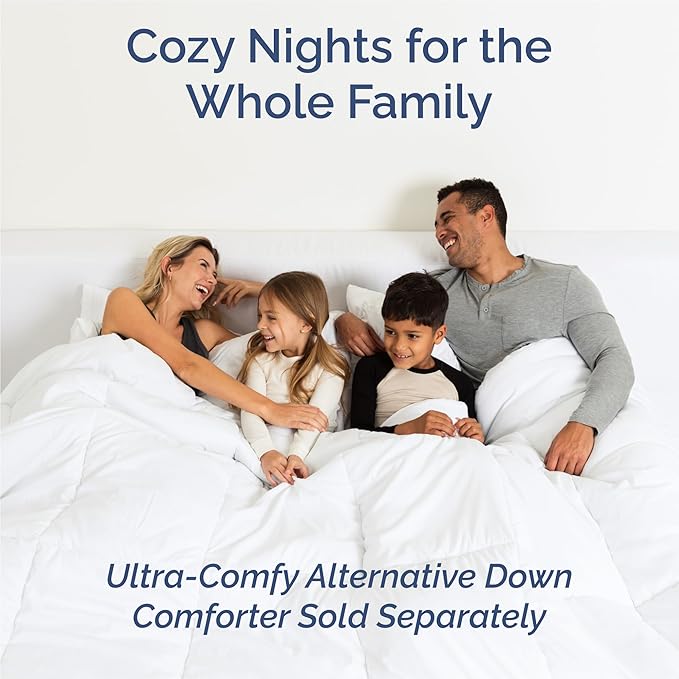 Split King 7 Piece Sheet Set - Cooling & Breathable Bed Sheets - Hotel Luxury Bed Sheets for Women, Men, Kids & Teens - Deep Pockets - Easy Fit - Soft & Wrinkle Free - Split King Blue Stripes Sheets