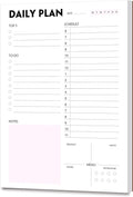 Daily Planner Notepad - A5 Calendar, Scheduler, Organizer with Priority, To Do List, Appointments, Notes, Meals and Water Intake Tracker, 50 Undated Tear-Off Sheets Planning Pad, 5.8"x8.25"