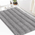 Turquoize Chenille Bath Rugs Shaggy Non-Slip Bath Mat 24 x 36 in Soft Absorbent Area Rug, Dove