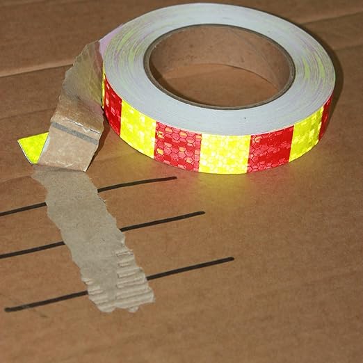 Reflective Tape Outdoor Waterproof 1 inch X 166 feet, High Visibility Hazard Conspicuity Warning Safety Industrial Marking Tape