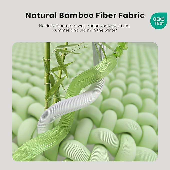 Firm Mattress Topper Queen Size 3 Inch, Cooling Gel & Bamboo Charcoal Memory Foam Mattress Topper for Back Pain Relief, Bamboo Dual-Layer Foam Bed Pad with Removable Cover