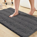 Turquoize Bathroom Rugs and Mats 1-Piece Bath Mat Set Non Slip Bath Mats for Tub Extra Soft and Absorbent Gray Shaggy Rugs for Bedroom Machine Washable Bath Mats, 20"x 32", Gray