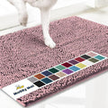 Muddy Mat® | Super Absorbent Door Mat Indoor, Microfiber Quick Dry Chenille Entryway Rug, Non-Slip Front Door Mat, Indoor Mats for Entryway, Machine Washable Pet Rug, Light Pink 36" x 120"