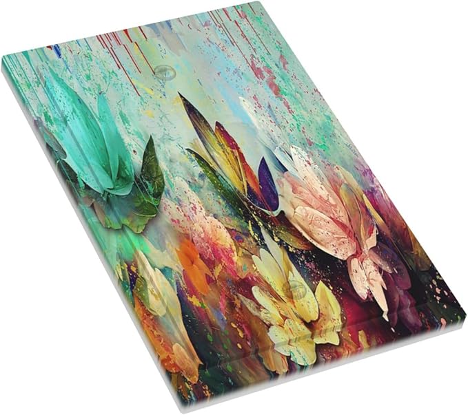 Light Switch Cover Plate Watercolor Flower Colorful Floral Wall Plates 1-Gang No Blank Device Electrical Outlet Covers Switchplate Receptacle Faceplate for Bathroom Bedroom Decor