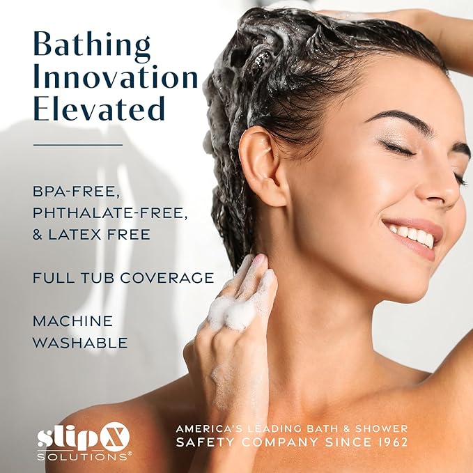 SlipX Solutions Power Grip Bathtub Safety Mat | Precision Grip Technology for Longer, Stronger, & Softer Wet Surface Protection | Clear Coral 39"x16"