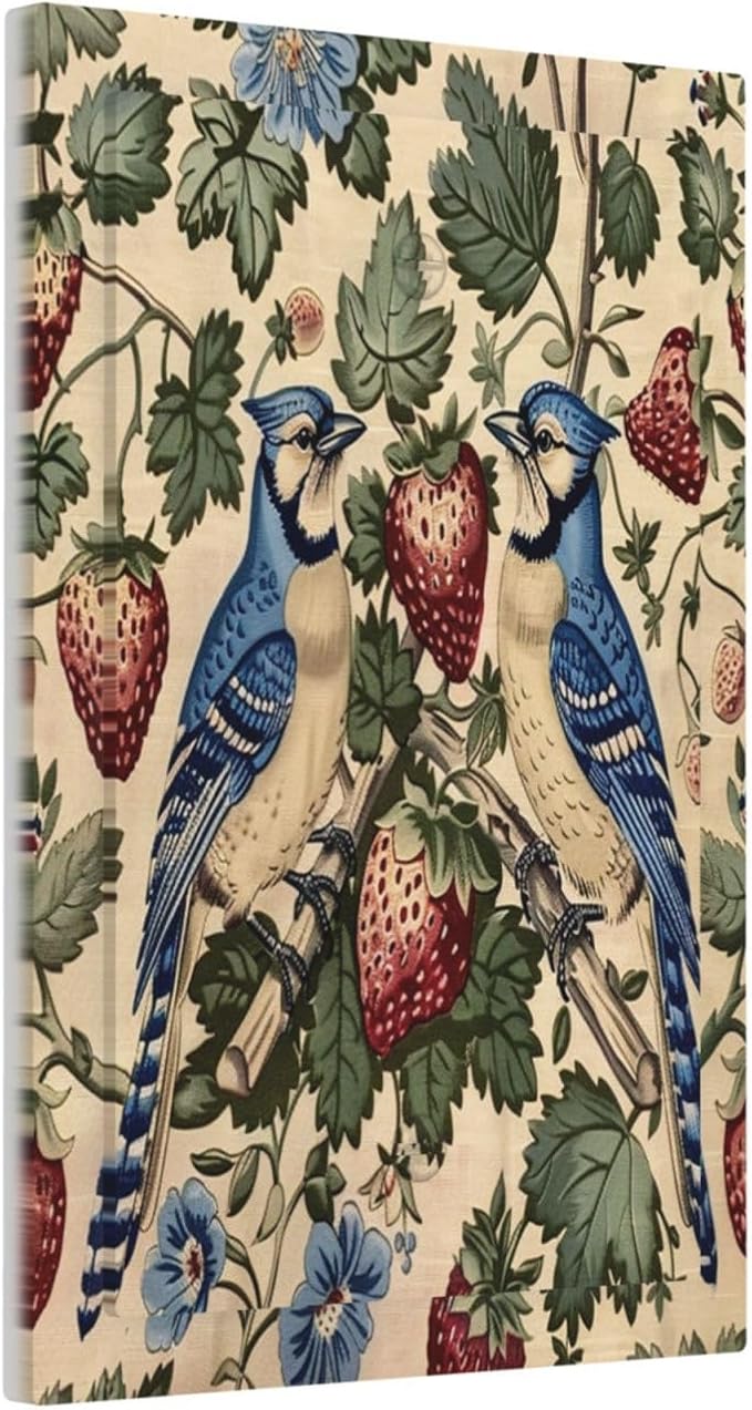 Light Switch Cover Plate Vintage Floral Bird Strawberry Thief William Morris 1 Gang No Device Blank Electrical Wall Plates Faceplate Decorative Switch Plate for Bedroom Home Decor