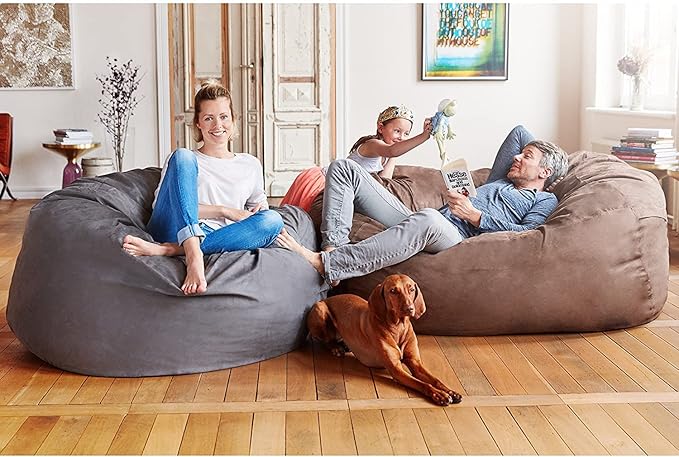 Lumaland Luxurious 3ft Medium Bean Bag Chair with Microsuede Cover - Soft, Foam Filling, Washable Bean Bag Sofa for Adults, Teenagers, Kids, Pets - Sack Chair for Living Room, Bedroom - Light Green
