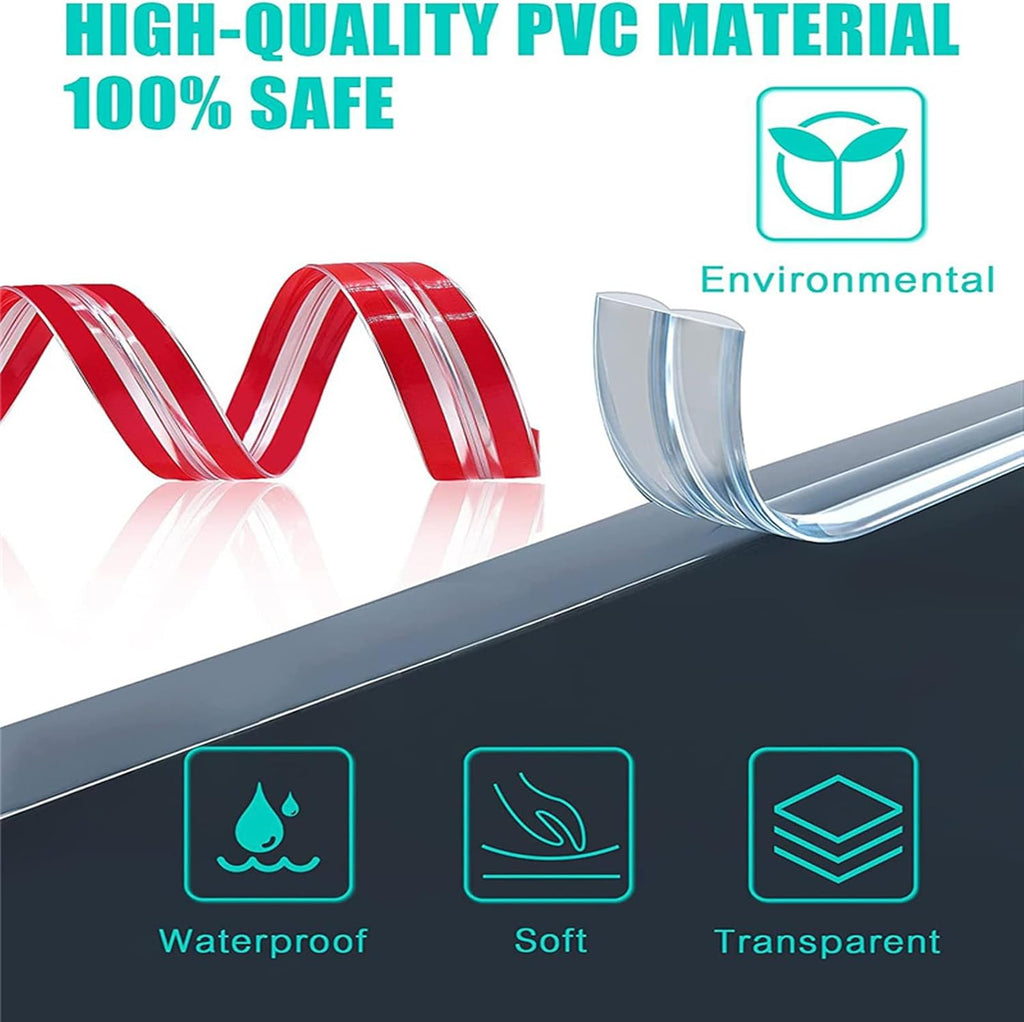 Baby Proofing, Edge Protector Strip Clear, 20 FT Silicone Soft Corner Protectors for Baby with Upgraded Pre-Taped Strong Adhesive, Edge Protectors for Sharp Corners for Cabinets, Drawers(4 Corners)