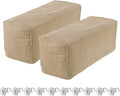 uxcell 2pcs Stretch Armrest Covers for Chairs/Sofas, Couch Arm Covers with Twist Pin, Furniture Protector Slipcovers Sand