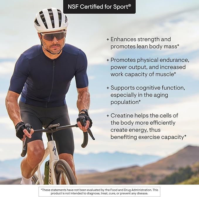 THORNE Creatine - Micronized Creatine Monohydrate Powder - Support for Muscles & Cognitive Function* - for Women & Men - Unflavored - NSF Certified for Sport - 5 g per Serving - 180 Servings