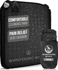 Whispering Winds Inflatable Seat Cushion - Comfortable Blow-up Foam Pad for Airplane, Travel, Stadium, Outdoors, Camping, Car & More