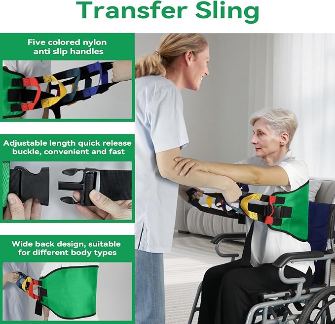 Transfer Belt Transfer Sling for Nursing Patients, Standing & Supports & Transfer Aids for Elderly, Gait Belt for Patient Care, Transfer Belt for Bedridden Patient