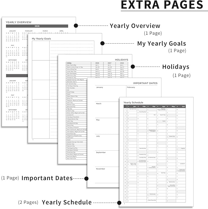 AHGXG 2026 Planner, Weekly and Monthly Planner for Women, Jan 2026 - Dec 2026, Medium Size (5.7" x 8.3"), Calendar 2026, Hardcover with Monthly Tabs, Spiral-Bound, 100 GSM Thick Paper, Blue-Beach