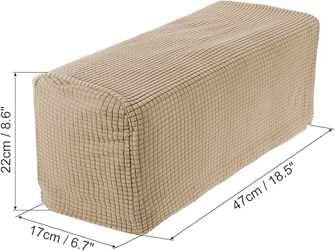 uxcell 2pcs Stretch Armrest Covers for Chairs/Sofas, Couch Arm Covers with Twist Pin, Furniture Protector Slipcovers Sand
