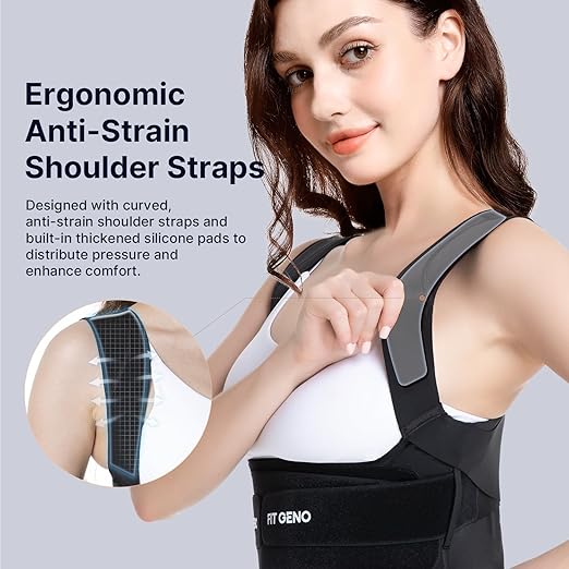 Fit Geno Posture Corrector for Women Invisilite: Invisible Lightweight Back Brace for Neck Shoulder & Upper Back Pain Relief - Improve Posture Correct Hunchback Slouching Under Clothes Small/Medium