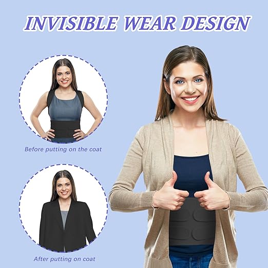 TEE TEA Posture Corrector for Women & Men – Adjustable Back Support Brace for Neck, Shoulder & Spine Muscle Relief – Improve Posture, Comfort & Confidence – Invisible & Comfortable Design (Black, Large)