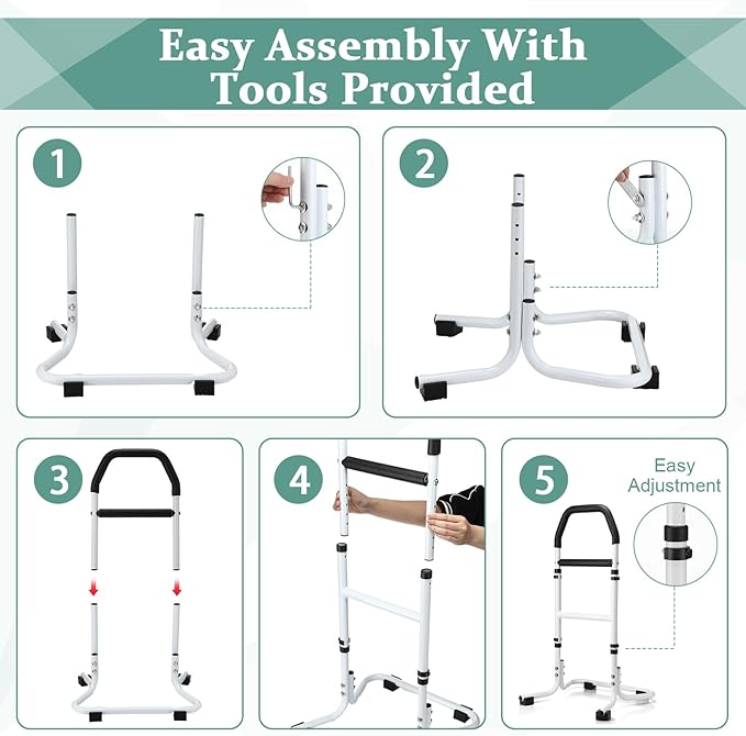Marsui Chair Stand Assist Elderly Portable Stand Assist Aid Rail for Disabled Chair Couch Sofa Safe Standing up Assistance Adjustable Height Suitable for Elderly Seniors Disabled Middle Aged People