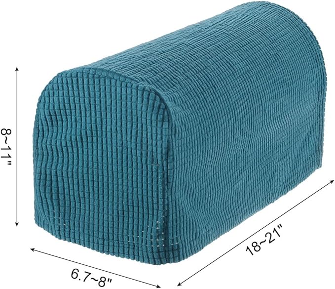uxcell Stretch Armrest Covers Armchair Anti-Slip for Chairs Sofas Couch Arm Covers Recliner Sofa Peacock Blue 4 Pcs