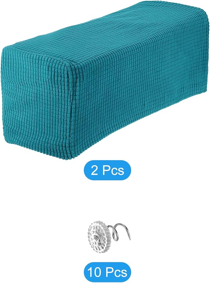 uxcell 2pcs Stretch Armrest Covers for Chairs/Sofas, Couch Arm Covers with Twist Pin, Furniture Protector Slipcovers Blue