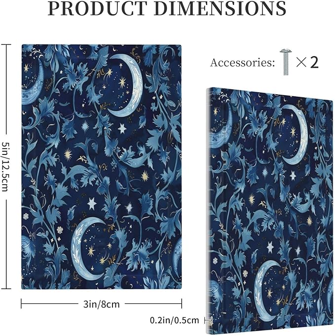 Light Switch Cover Plate Vintage Moon And Flowers Decor Floral William Morris 1 Gang No Device Blank Electrical Wall Plates Faceplate Decorative Switch Plate for Bedroom Kids room Decor