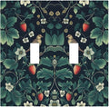 Decorative Switch Plates Strawberry Birds Flowers Plant Morris Floral 2 Gang Double Toggle Outlet Light Switch Cover Wall Plate Electrical Faceplate for Bedroom Farmhouse Decor