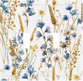 Vintage Wildflower Blue Gold Country Fall Wheat Floral Decorative Switch Plates 2 Gang Double Toggle Outlet Light Switch Cover Wall Plate Electrical Faceplate for Bedroom Living Room Decor