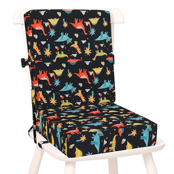 Booster Seat for Dining Table - 2Pcs Toddler Booster Seat for Dining Table Adjustable Safety Belts & Non-Slip Bottom, PU Waterproof Easy Cleaning Booster Chair Cushion with Different Height for Eating