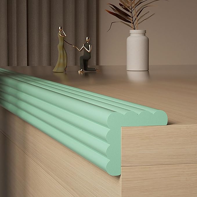 Edge Corner Protector, W-Shaped Sharp Edge Safety Corner Edge Foam Padding, Edge Guards Bumpers, Proofing Furniture Edge Protector for Table Edges & Sharp Corners(Light Green,1 Pack)