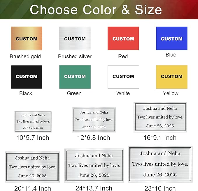 Custom Sign, Business Sign, Office Signs, Reminder signs, Personalized Plaque with Text Logo Image For Garden Office Business Home Farm Bar, Custom Message Board, Engraved Plaque "Color: Blue"