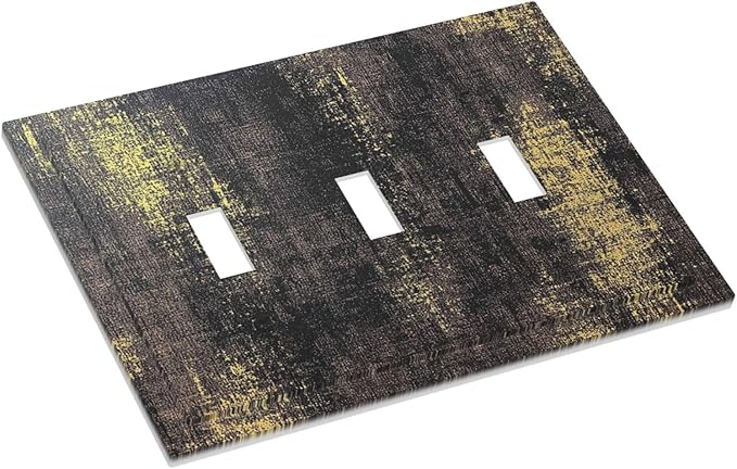 Decorative Switch Plates Vintage Industrial Rusty Metallic 3 Gang Wall Plate Triple Toggle Light Switch Cover Faceplate Electrical Wall Panels For Farmhouse Cabin Decor