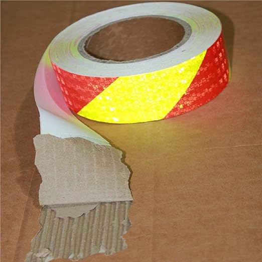 Industrial Reflective Tape Outdoor Waterproof 1 inch Wide, High Visibility Hazard Conspicuity Warning Safety Marking Tape (66 feet)