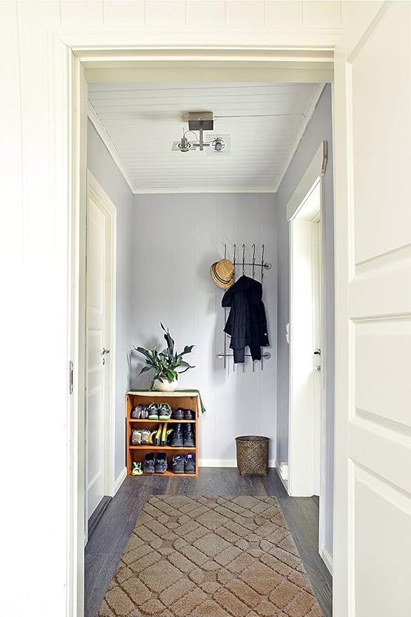 Custom Size Hallway Runner Rug Trellis Brown Color 31 inch Wide Select Your Length Non-Slip (Skid Resistance) Rubber Backing 20 feet x 31 inch (Color Options Available)