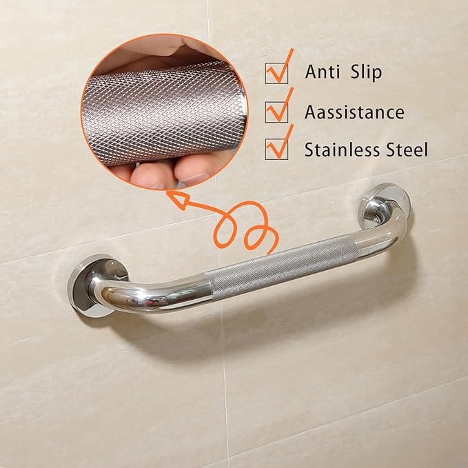 Shower Grab Bar, 2 Pack 32 Inch Bathroom Grab Bar, 304 Stainless Steel 1.25" Diameter Anti-Slip Handicap Grab Bar Support Shower Rail Senior Handrail Shower Safety Bar Handle