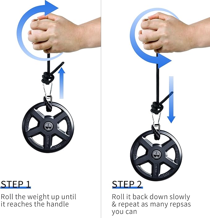 Wooden Wrist Roller and Forearm Strengthener,Grip Strength Trainer,Arm Blaster Exerciser,Strength Trainer For Fingers and Wrist.