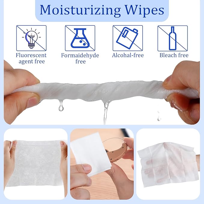 250 Counts Hearing Aid Cleaning Wipes 5.51 x 7.87'' Hearing Aid Wipes Individually Wrapped Cleaning Towelettes for Amplifier, Earbuds