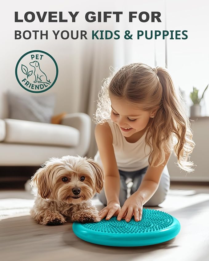 Trideer Wobble Cushion Core Balance Disc, Flexible Seating for Classroom Elementary, Wiggle Seat for Sensory Kids, Balance Pad with Inflation Pump