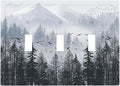 Misty Forest Nature Tree Mountain Birds Decorative Switch Plates 3 Gang Wall Plate Triple Toggle Light Switch Cover Faceplate Electrical Wall Panels for Bed Room Living Room Decor
