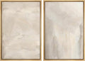 MUDECOR Framed Canvas Print Wall Art Abstract Neutral Tones Minimalist Earthy Color Palette Illustrations Modern Art Decorative Chic for Living Room, Bedroom, Office - 16"x24"x2 Natural