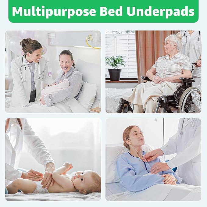 Washable Bed Pad for Incontinence: Waterproof Bed Pads with 8 Handles,Reusable Bed Underpads, Waterproof Positioning Bed Pads for Elderly Adult,Incontinence,Bedwet Kids,Bedridden,Hospitals, 34x52 Inch